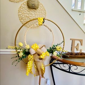 Yellow Hoop Wreath Yellow Peonies and Yellow Roses SALE!!